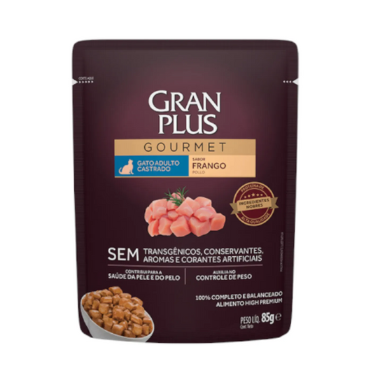 SACHET GRAN PLUS GATO ADULTO CASTRADOS POLLO