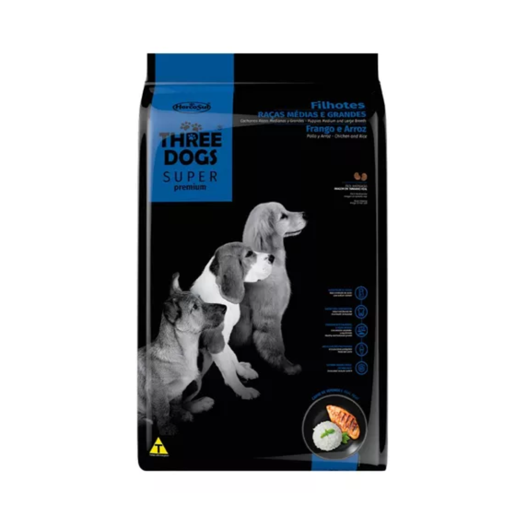 THREE DOGS SUPER PREMIUM FILHOTE RAZA MEDIANA